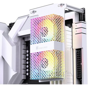  Радиатор для оперативной памяти JONSBO NF-2 ARGB White (2x50mm ARGB FAN, белый, 4-pin, 3-pin 5V) 