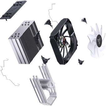  Кулер JONSBO Pisa A5 ARGB Gray LGA1700/1200/115X/AM5/AM4 (TDP 265W, PWM, 120mm ARGB Fan, 5 тепловых трубок, 4-pin) Retail 