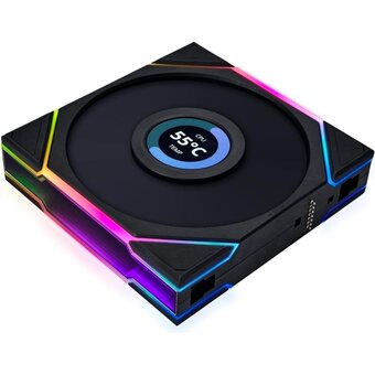  Вентилятор Lian Li Uni Fan TL LCD 120 Black /12TLLCD1B/ (G99.12TLLCD1B.R0) 120x125x28мм (1.6” LCD дисплей, PWM, ARGB, 200-1900 об/мин, 27dBa) 