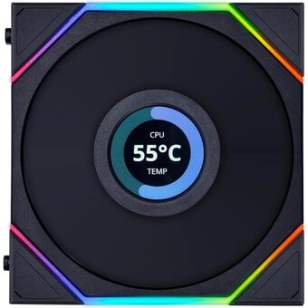  Вентилятор Lian Li Uni Fan TL LCD 120 Black /12TLLCD1B/ (G99.12TLLCD1B.R0) 120x125x28мм (1.6” LCD дисплей, PWM, ARGB, 200-1900 об/мин, 27dBa) 