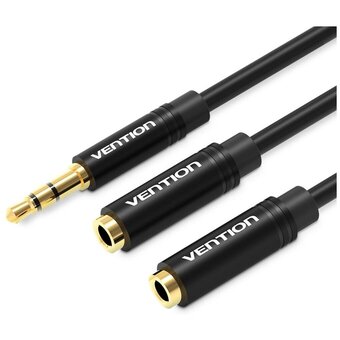  Переходник-разветвитель Vention BBWBY гибкий Jack 3.5mm M/Jack 3.5mm F x 2 0.3м 