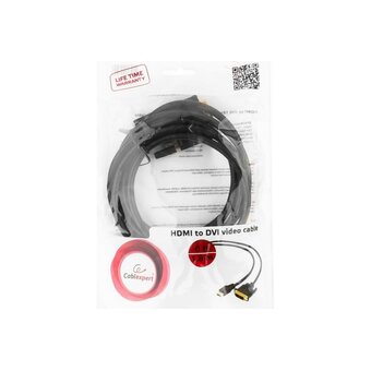  Кабель Cablexpert CC-HDMI-DVI-4K-6 (19357) HDMI-DVI 4K 19M/19M 1.8м single link нейлоновая оплетка 