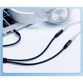  Переходник-разветвитель Vention BBCBY гибкий Jack 3.5mm M 4 pin/Jack 3.5mm F x 2 0.3м 