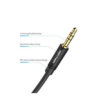  Кабель аудио Vention BAKBG Jack 3,5 mm M/Jack 3,5 mm M 1.5м черный 