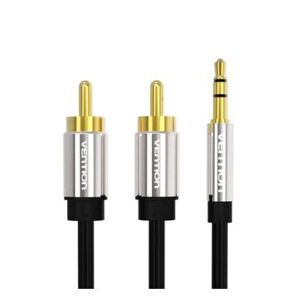  Кабель аудио Vention P550AC200-S Jack 3,5 mm M/2RCA M 2м черный 
