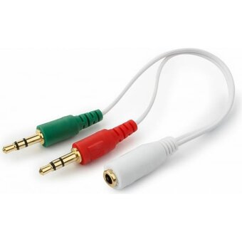  Кабель аудио Cablexpert CCA-418W джек3.5 наушники+3.5 микрофон- джек3.5 4pin 20см белый 