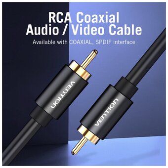  Кабель аудио Vention VAB-R09-B100 RCA M/RCA M 1м чёрный 