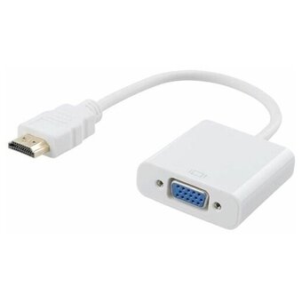  Кабель KS-is KS-315 HDMI(19M)-VGA(15F), 20 см, белый 