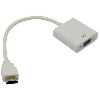  Кабель KS-is KS-315 HDMI(19M)-VGA(15F), 20 см, белый 