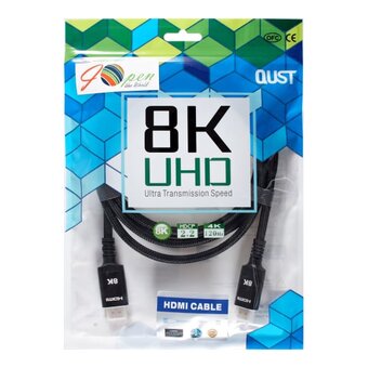  Кабель Vcom ACG859B-1.0 HDMI 19M/M, ver. 2.1 8KX60Hz Econom оплетка 1m iOpen 