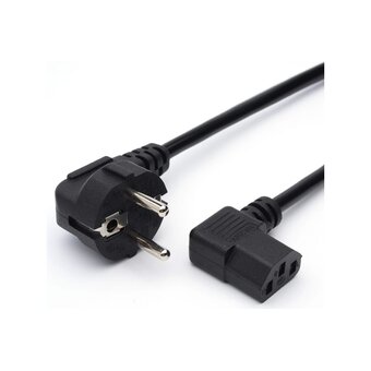  Кабель питания GoPower 00-00024536 евровилка-C13 (f) 1.8м ПВХ угловой черный 1/125 