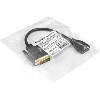  Кабель ExeGate EX-CC-HDMIF-DVIM-0.15 EX294675RUS HDMI-DVI-D 19F/25M 0,15м 