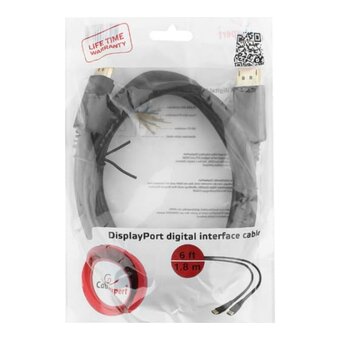  Кабель Gembird/Cablexpert CC-DP2-6 DisplayPort v1.2 20M/20M 1.8м черный 