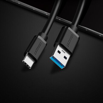  Кабель UGREEN US184 20882 USB 3.0 A Male to Type C Male Cable Nickel Plating 1m Black 