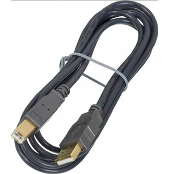  Кабель 5bites UC5010-018A USB2.0, AM/BM, зол.разъемы, ферр.кольца, 1.8м, черный 