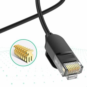  Кабель UGREEN NW122 (70653) CAT 6A Pure Copper Ethernet Cable OD2.8 3m Black 