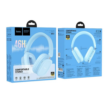  Наушники полноразмерные bluetooth HOCO W51 Delightful BT голубой 
