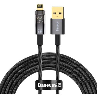  Дата-кабель Baseus Explorer (CATS000501) Auto Power-Off Fast Charging USB to IP 2.4A 2m Black 
