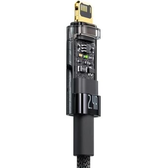 Дата-кабель Baseus Explorer (CATS000501) Auto Power-Off Fast Charging USB to IP 2.4A 2m Black 