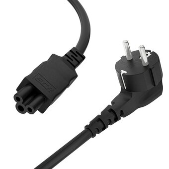  Кабель питания Greenconnect Prof GCR-54414 для ноутбука Евровилка угловая - С5 3*1,0mm 3.0m черный 
