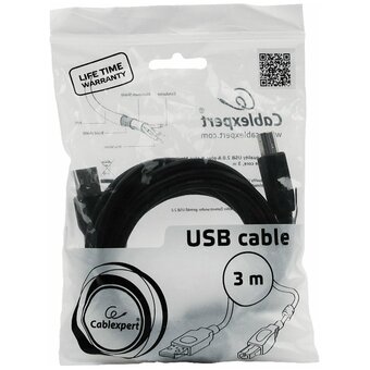  Кабель Gembird Cablexpert CCF2-USB2-AMBM-10 USB 2.0 Pro, AM/BM, 3м, экран, 2феррит.кольца, черный, пакет 
