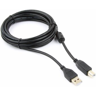  Кабель Gembird Cablexpert CCF2-USB2-AMBM-10 USB 2.0 Pro, AM/BM, 3м, экран, 2феррит.кольца, черный, пакет 