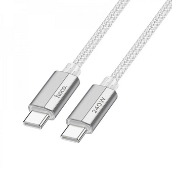 Дата-кабель HOCO U134 Primero 240W charging data cable Type-C + Type-C 1,8м серый 