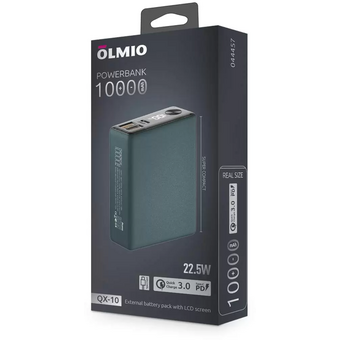  Внешний АКБ OLMIO QX-10 10000mAh 22.5W темно-зеленый 