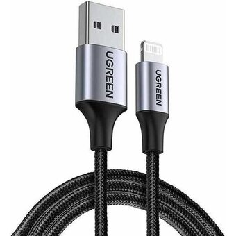  Кабель UGREEN US199 60157 Lightning to USB-A 2.0 Cable 1.5m Black 