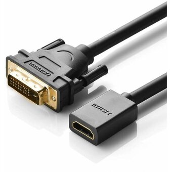  Адаптер UGREEN 20118 DVI Male to HDMI Female Adapter Cable 22cm Black 