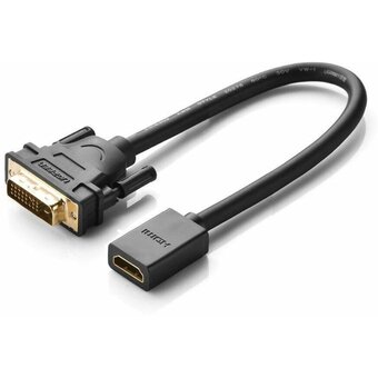  Адаптер UGREEN 20118 DVI Male to HDMI Female Adapter Cable 22cm Black 