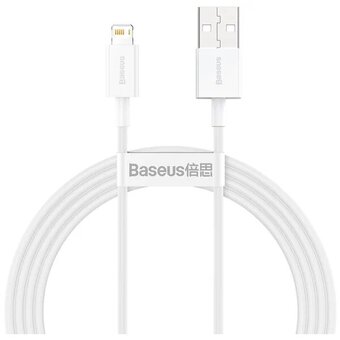  Дата-кабель Baseus Superior (CALYS-02) Fast Charging USB to iP 2.4A 0.25m White 