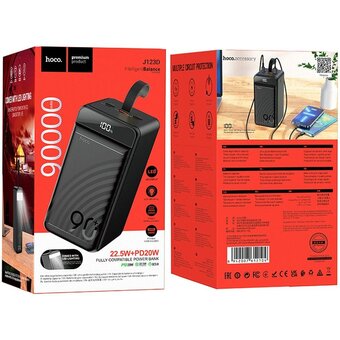  Аккумулятор внешний резервный HOCO J123D Element 22.5W+PD20W digital display 90000mAh 