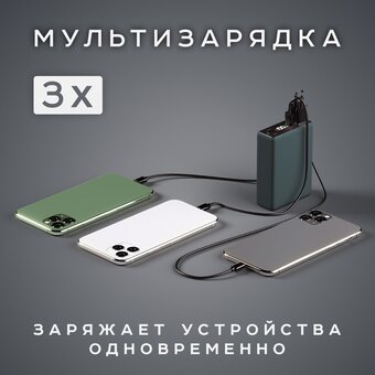  Внешний АКБ OLMIO QX-10 10000mAh 22.5W темно-зеленый 