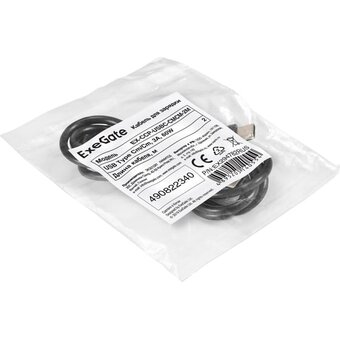  Кабель для зарядки ExeGate EX-CCP-USBC-CMCM-2M EX294782RUS USB Type Cm/Cm 3A 60W 2м 