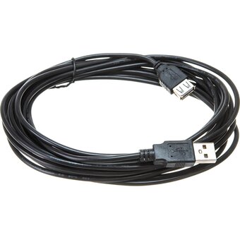  Удлинитель Exegate EX294765RUS USB 2.0 EX-CCFUSB2-AMAF-5.0F (Am/Af, позолоченные контакты, ферритовые кольца, 5м) 