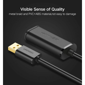  Кабель UGREEN US121 10319 USB 2.0 Active Extension Cable with Chipset 5m Black 