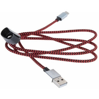  Кабель PERFEO U4901 USB2.0 A вилка - USB Type-C вилка, черно-красный, длина 1м 