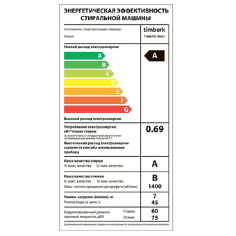  Стиральная машина Timberk T-WM7DC14Q33 