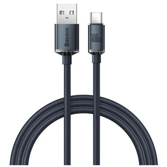 Дата-кабель Baseus Crystal Shine (CAJY000501) Fast Charging USB to Type-C 100W 2m Black 