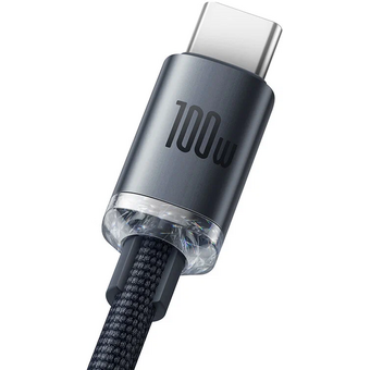  Дата-кабель Baseus Crystal Shine (CAJY000501) Fast Charging USB to Type-C 100W 2m Black 