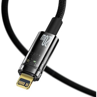  Дата-кабель Baseus Explorer (CATS000101) Auto Power-Off Fast Charging Type-C to IP 20W 2m Black 