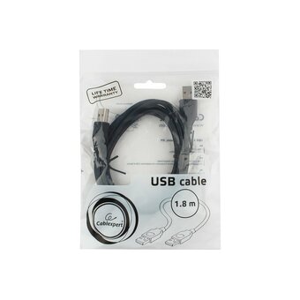  Кабель Cablexpert CCP-USB2-AMAM-6 USB 2.0 Pro, AM/AM, 1.8м, экран, черный, пакет 