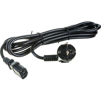  Кабель питания Hyperline PWC-IEC13A-SHM-3.0-BK для компьютера Schuko+C13 угловая 3x1.0 10A угловая вилка 3м черный 