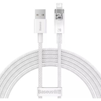  Дата-кабель Baseus Explorer (CATS010102) Fast Charging with Smart Temperature Control USB to iP 2.4A 2m White 