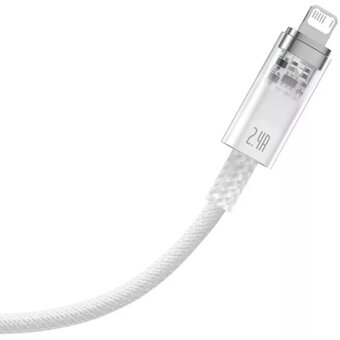  Дата-кабель Baseus Explorer (CATS010102) Fast Charging with Smart Temperature Control USB to iP 2.4A 2m White 