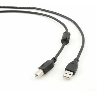  Кабель Cablexpert CCF2-USB2-AMBM-6 USB 2.0 Pro, AM/BM, 1.8м, экран, 2феррит.кольца, черный, пакет 