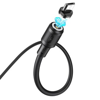 Дата-кабель HOCO X52 Sereno magnetic charging micro 1м (чёрный) 