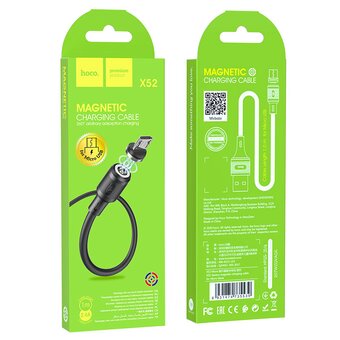  Дата-кабель HOCO X52 Sereno magnetic charging micro 1м (чёрный) 