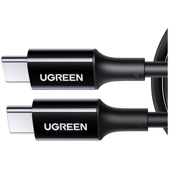  Кабель UGREEN US300 80371 Type-C Male to Type-C Male 2.0 ABS Shell 5A Current 1m Black 
